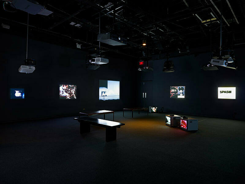 Installation view of Dark and Deadpan exhibition. 