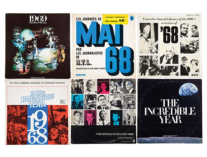 Chromogenic print depicting various album covers from 1968-1969. 