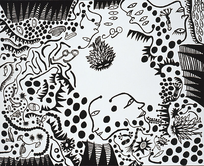 White and black painting.