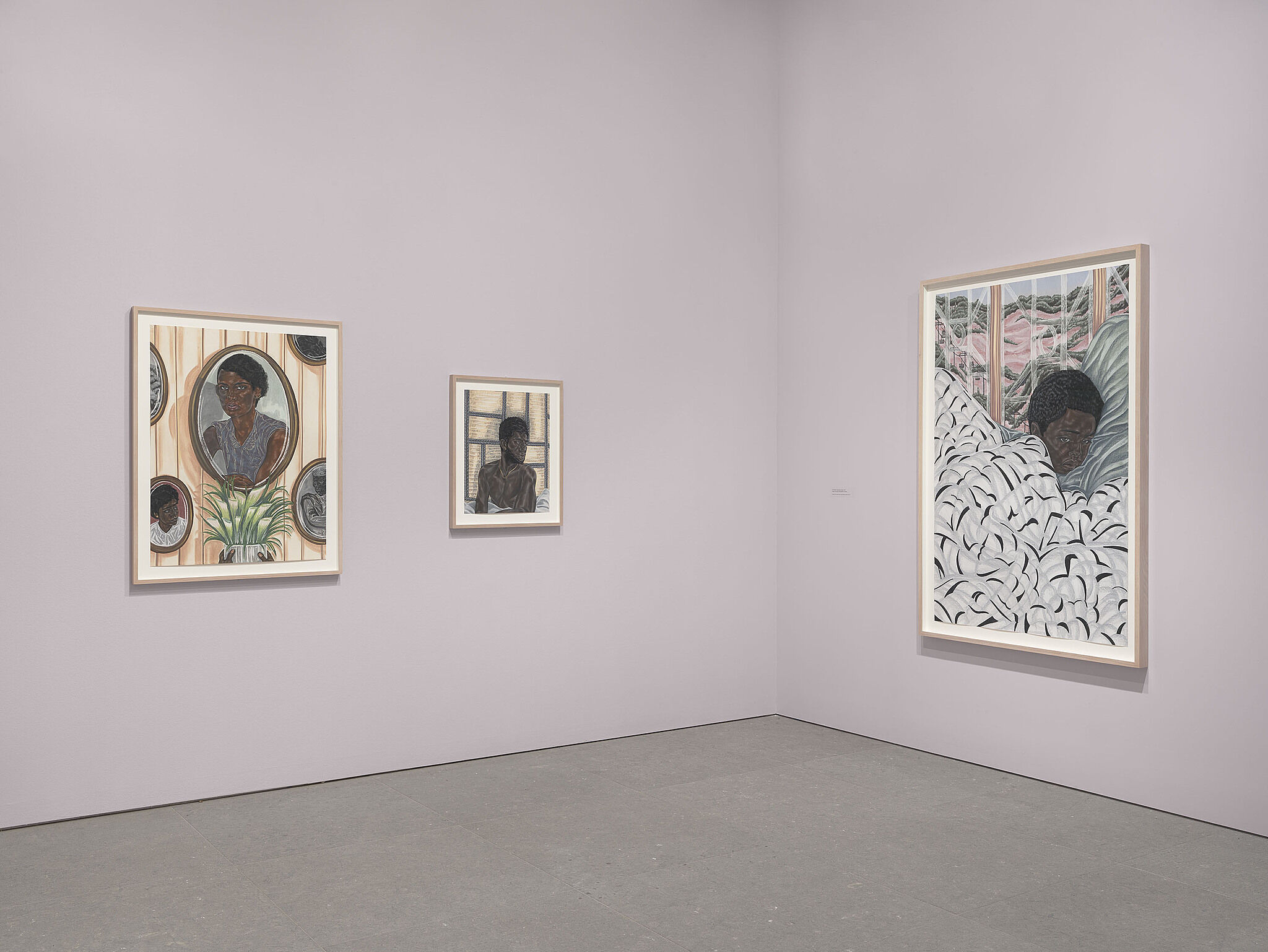 Installation view of Toyin Ojih Odutola: To Wander Determined.