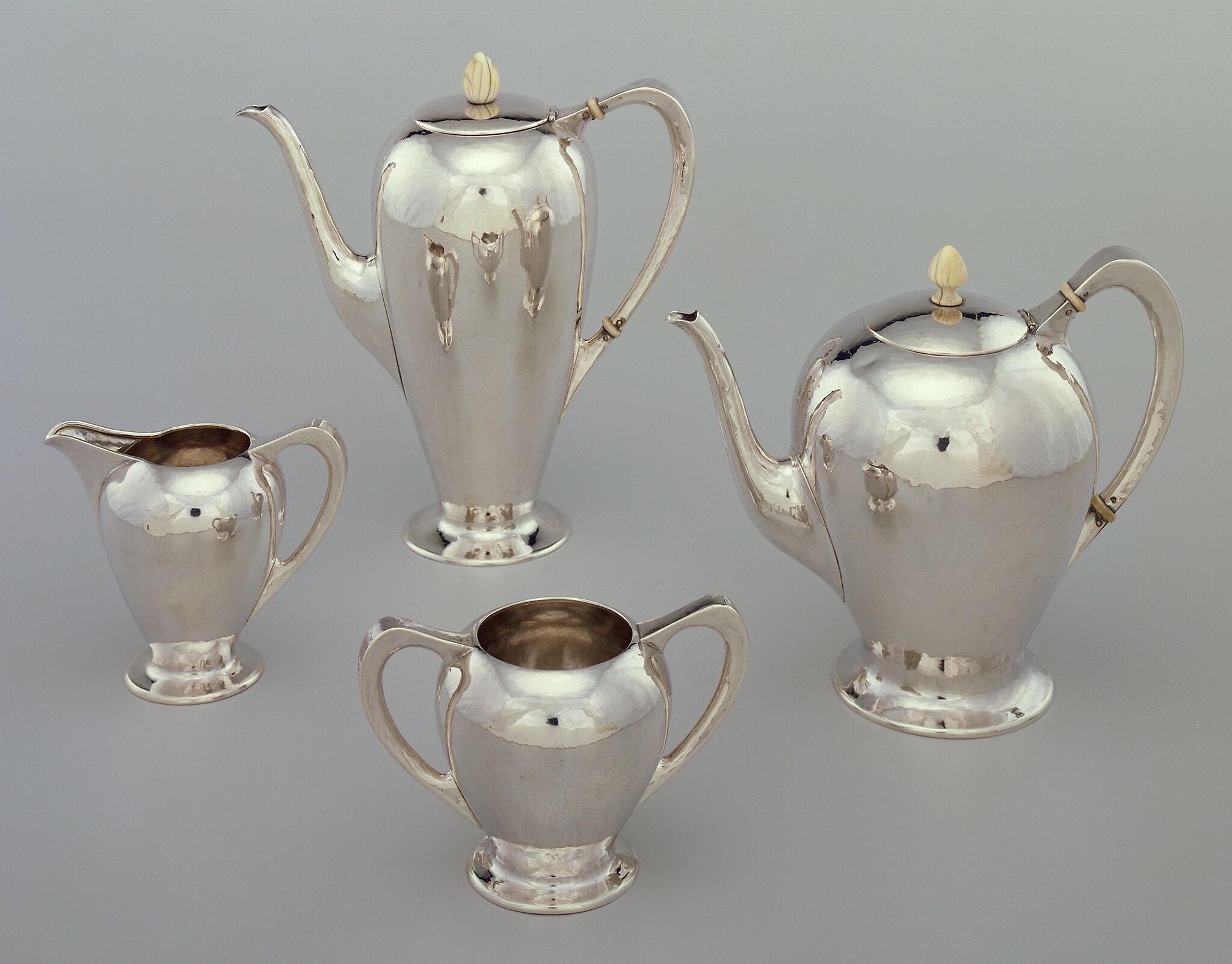 Silver tea set.