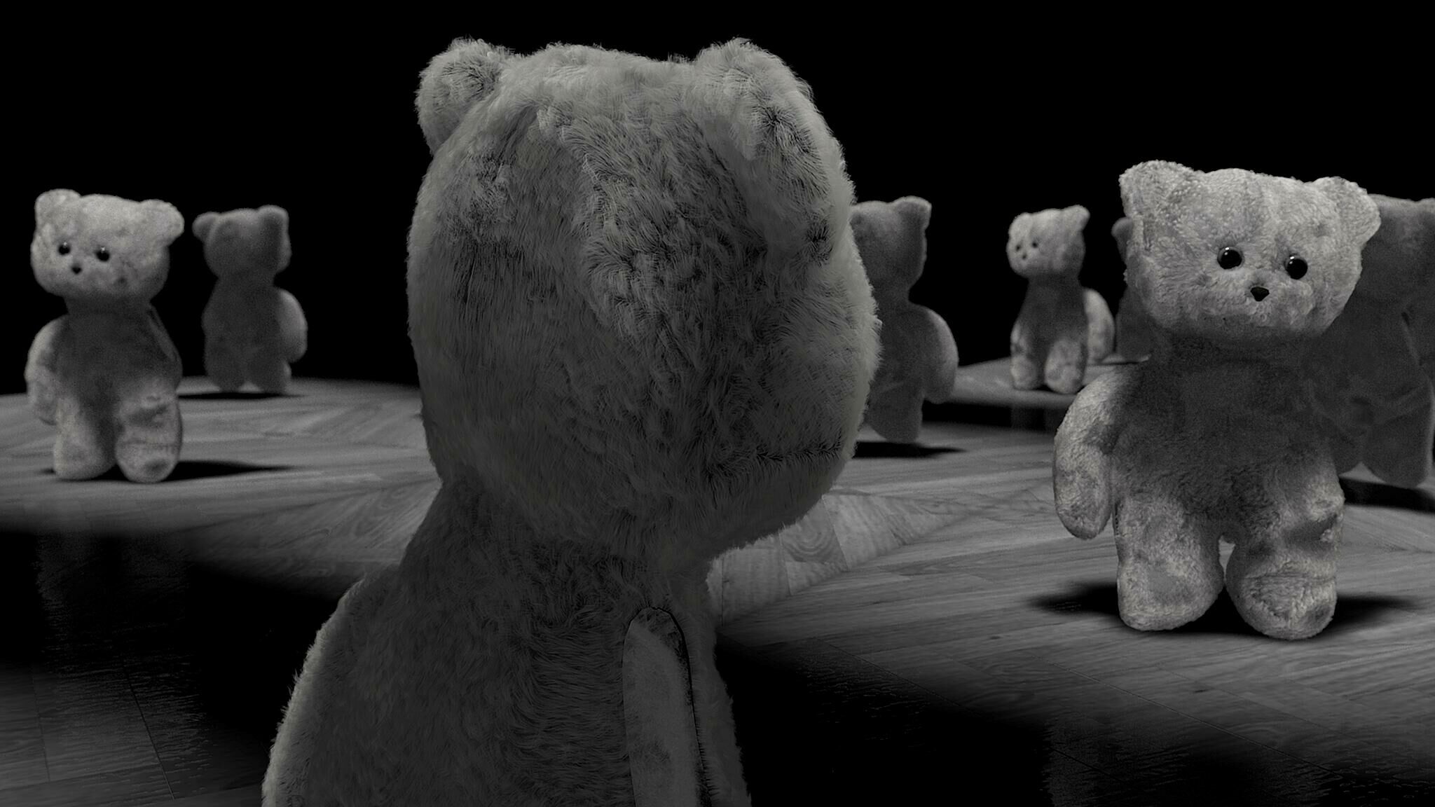 Film still of bears.