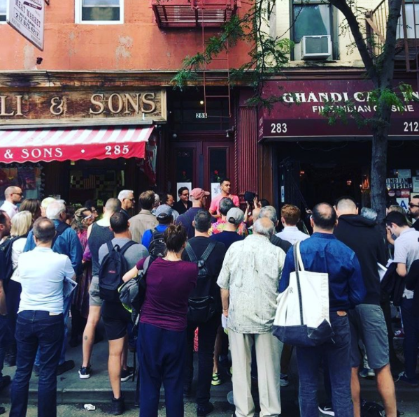 A group of people in the West Village.