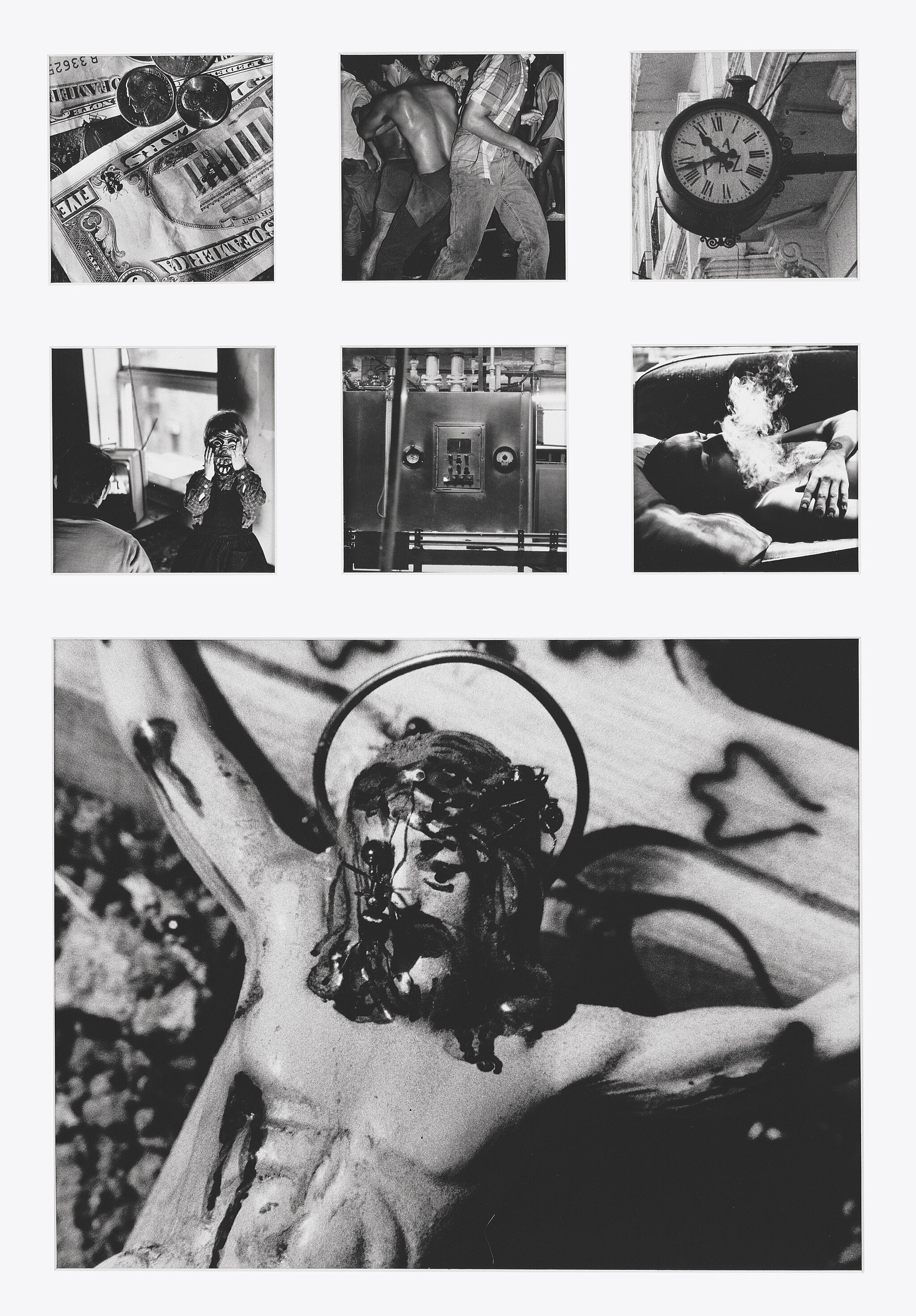 Seven various photographs in black and white. 
