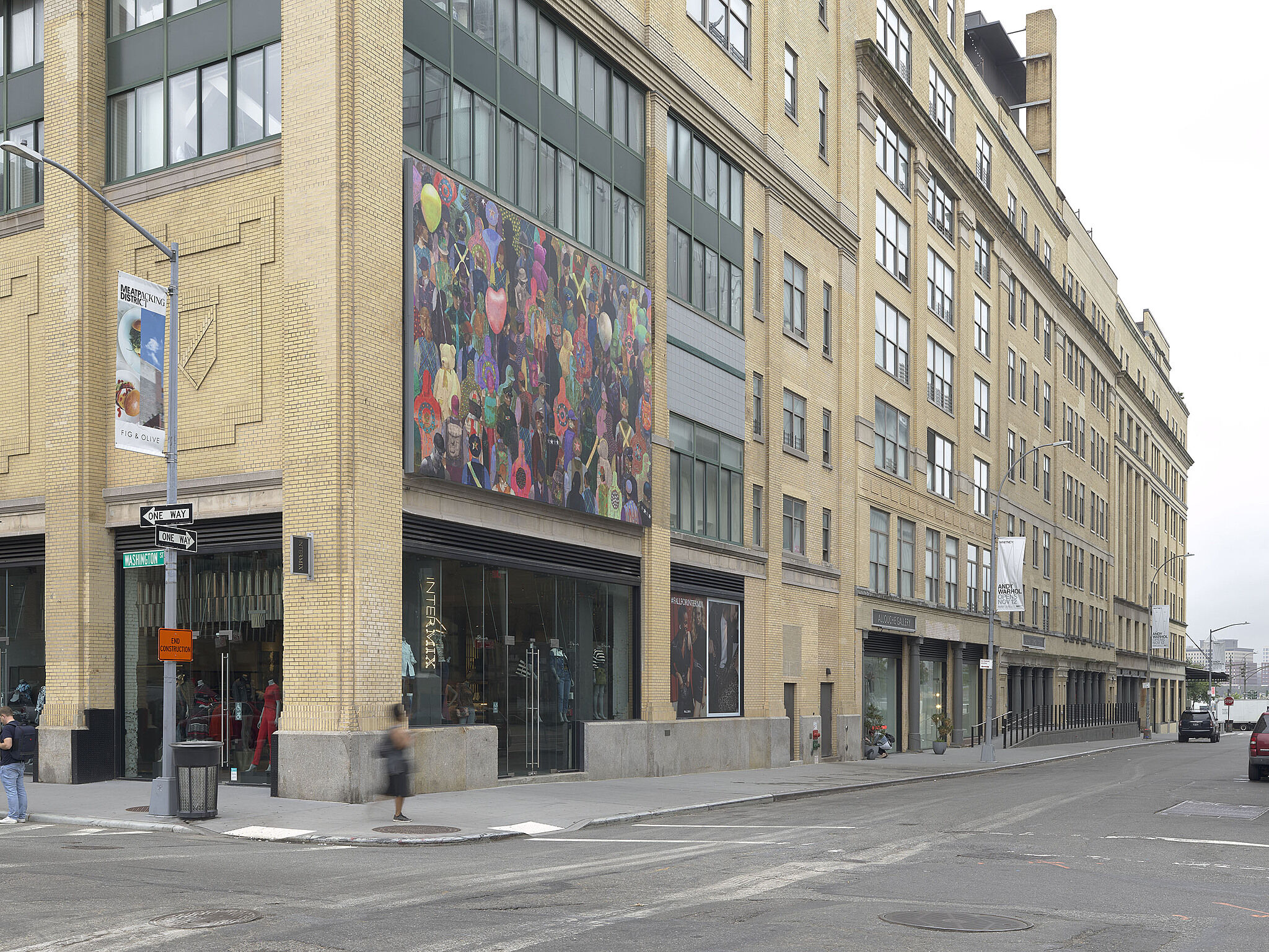An installation image of a billboard artwork across from the Whitney Museum.