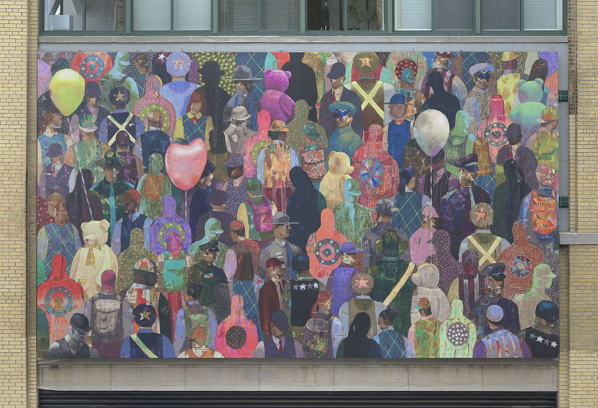 An installation image of a billboard artwork across from the Whitney Museum.