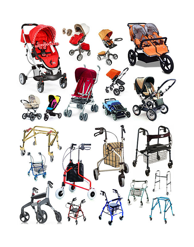 Different kinds of Strollers. 