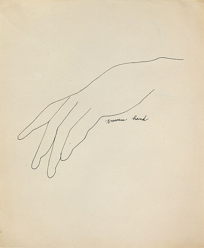 A drawing of Truman's hand. 