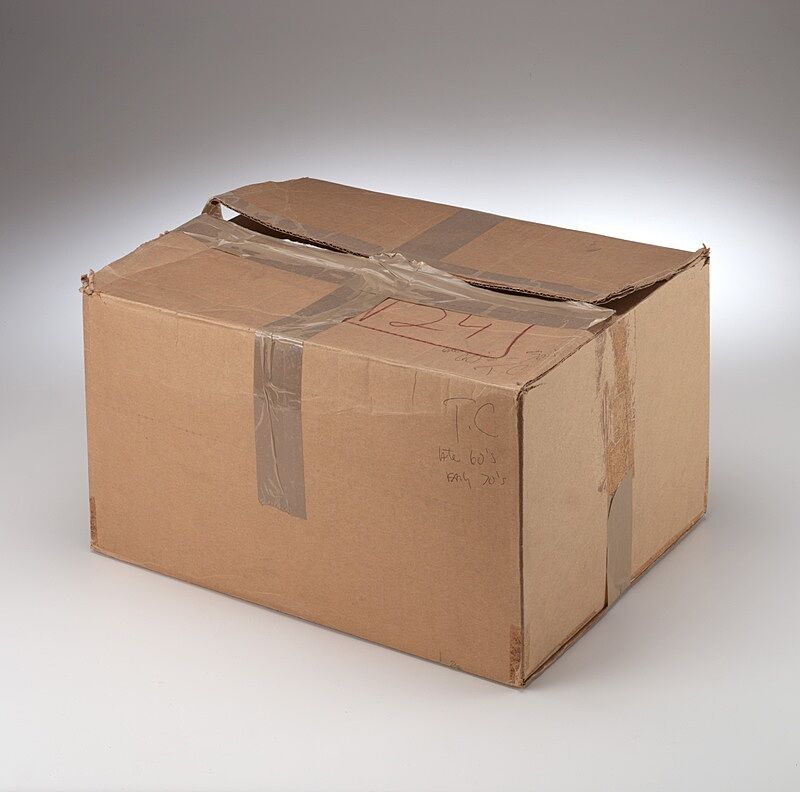A cardboard box.