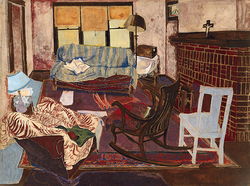 Painting of a living room scene