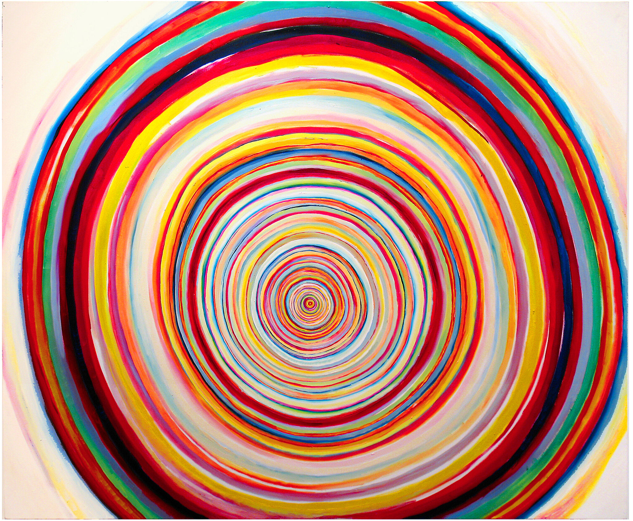 A painting of circles in circles. 
