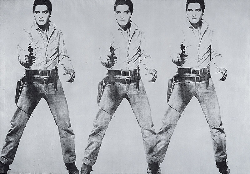 Three images of Elvis.