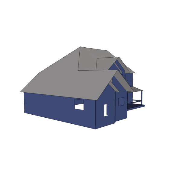 A draft of a house. 