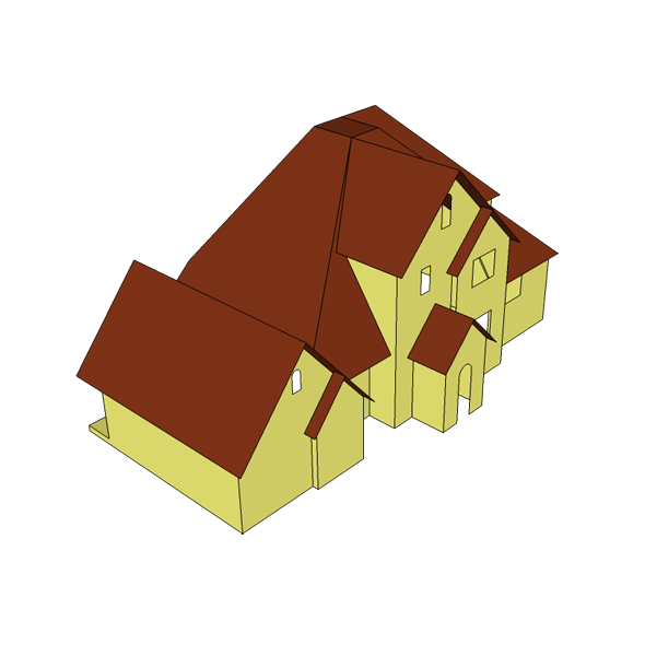 A draft of a house. 