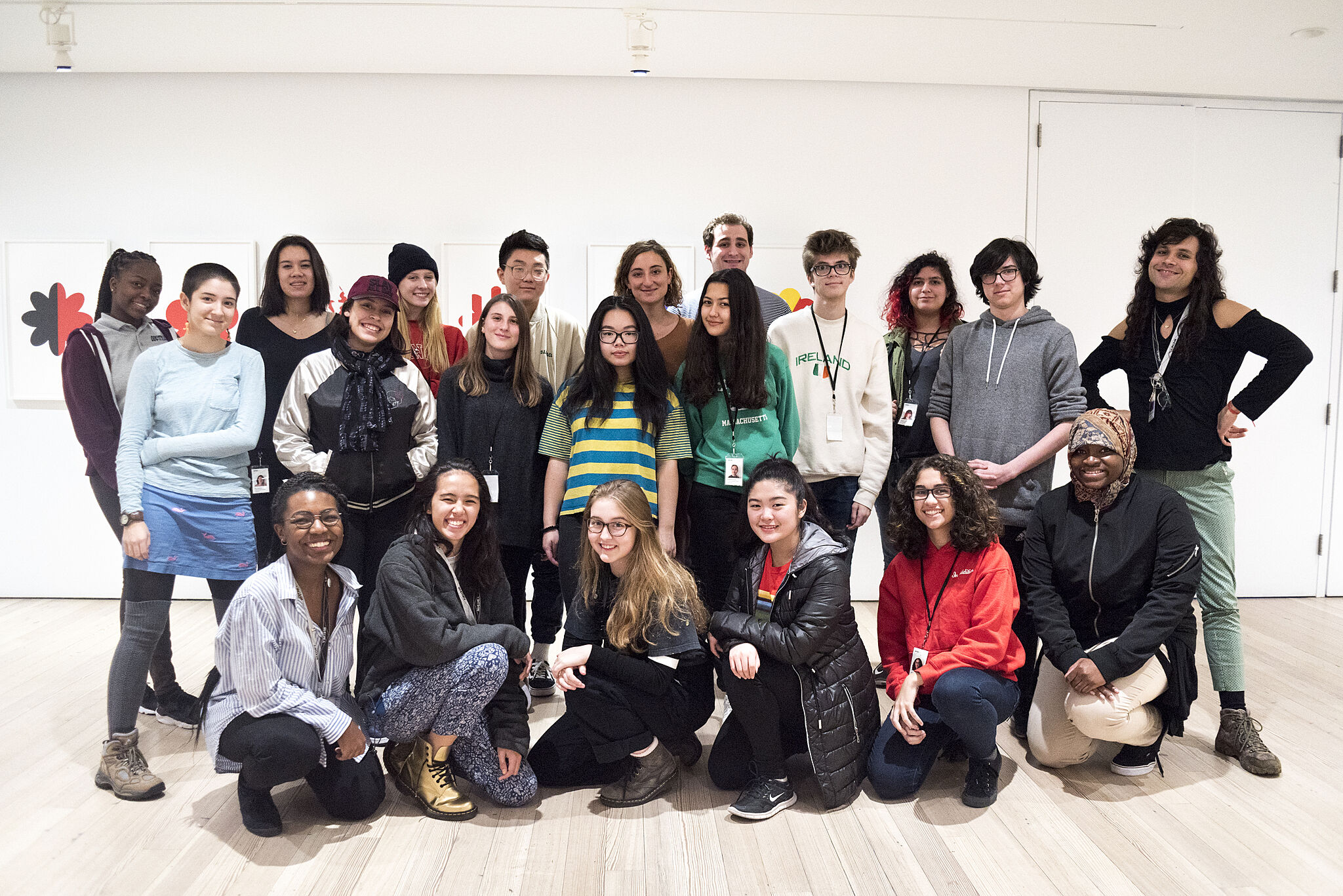 YI Artists pose with Willa Nasatir.