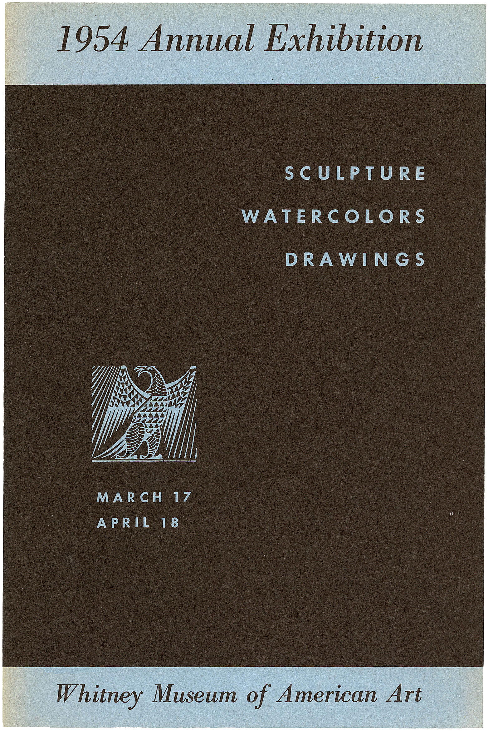Cover for 1954 Annual Exhibition of Contemporary American Sculpture, Watercolors and Drawings catalogue