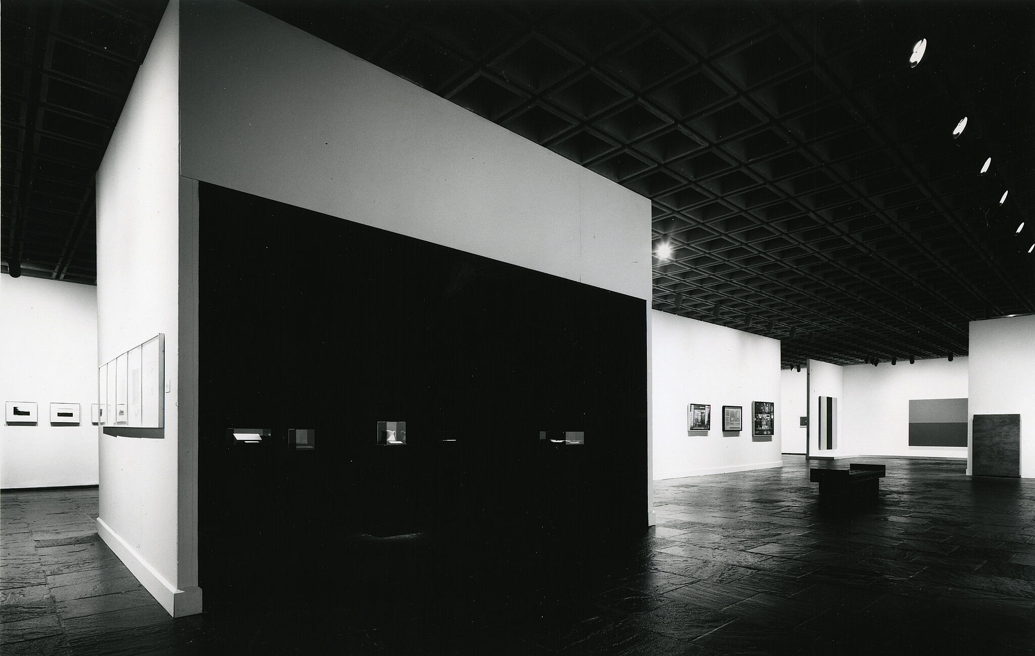 A gallery filled with works of art.