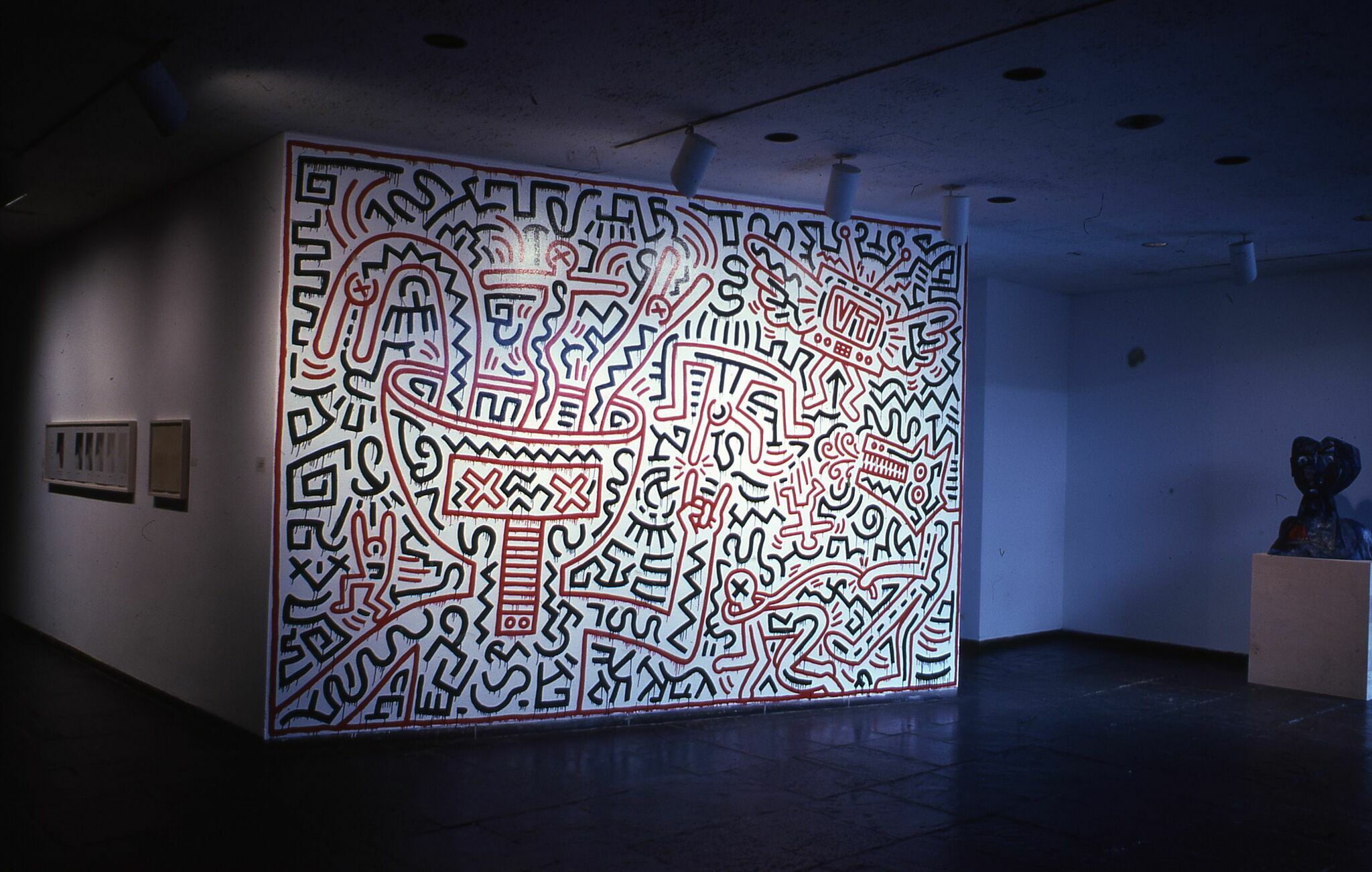 A gallery filled with works of art.