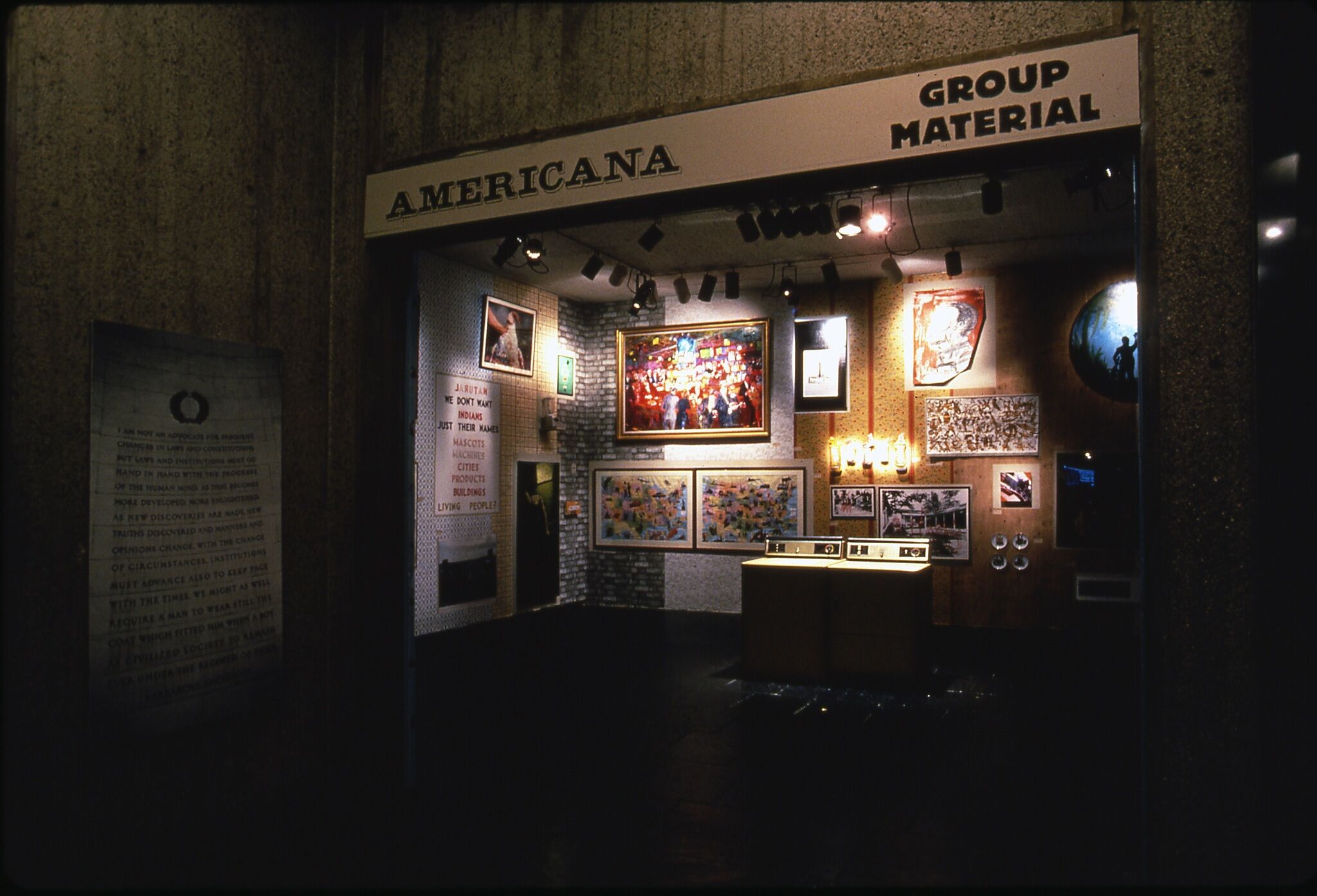 A gallery filled with works of art.