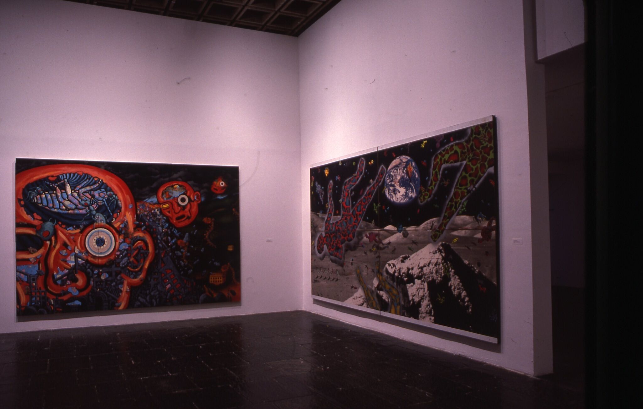 A gallery filled with works of art.