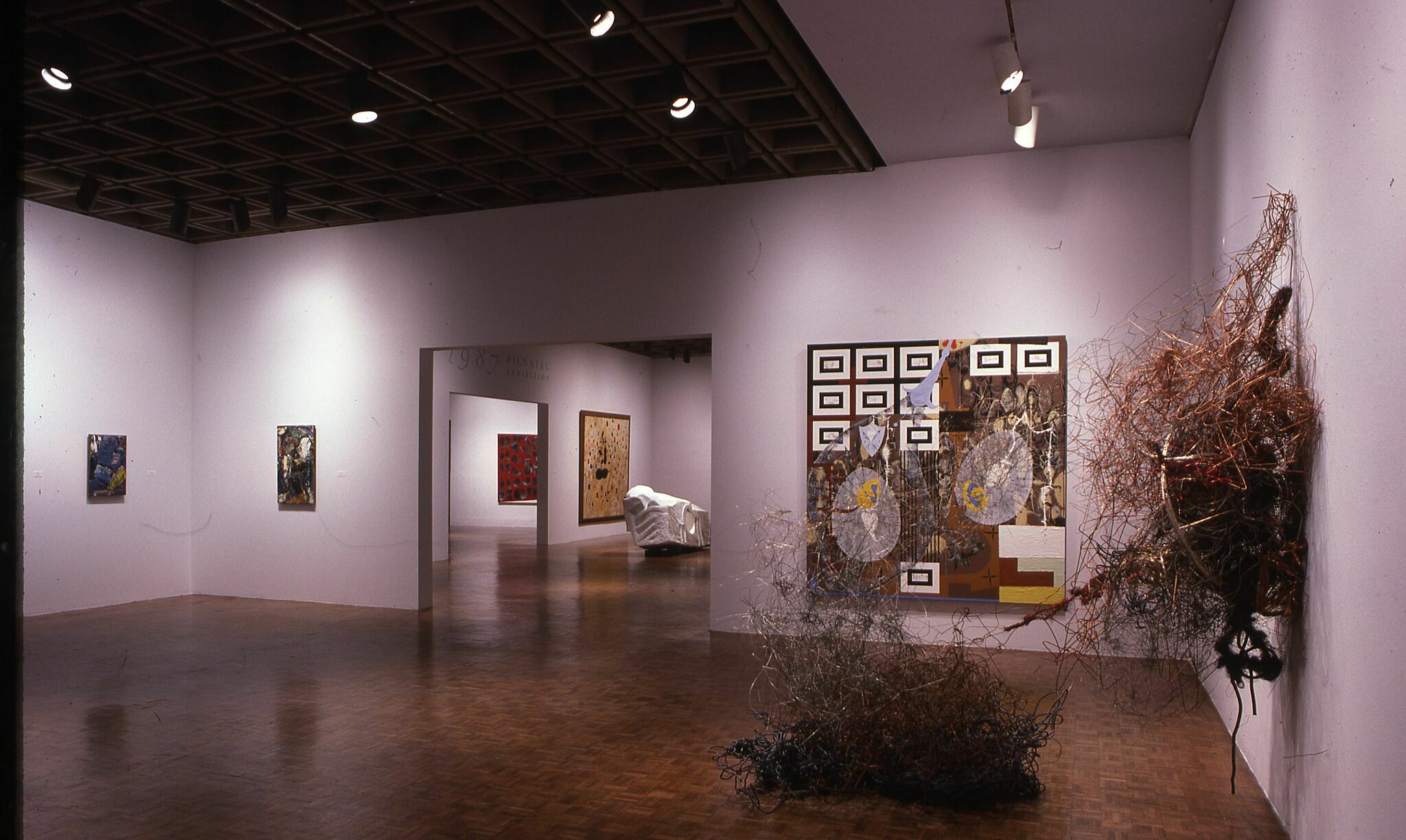 A gallery filled with works of art.