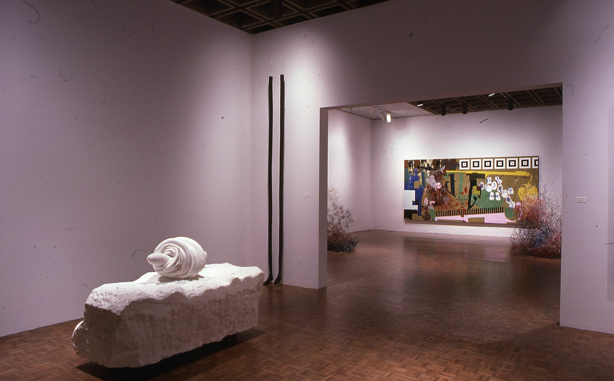 A gallery filled with works of art.