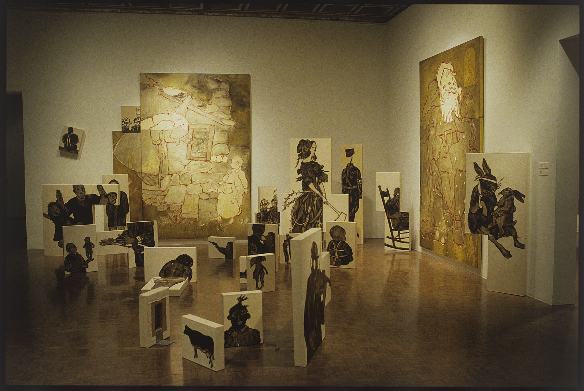 A gallery filled with works of art.