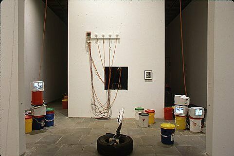 A gallery filled with works of art.