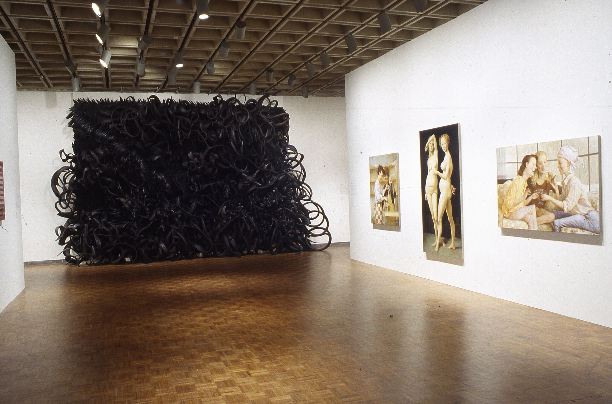 A gallery filled with works of art.