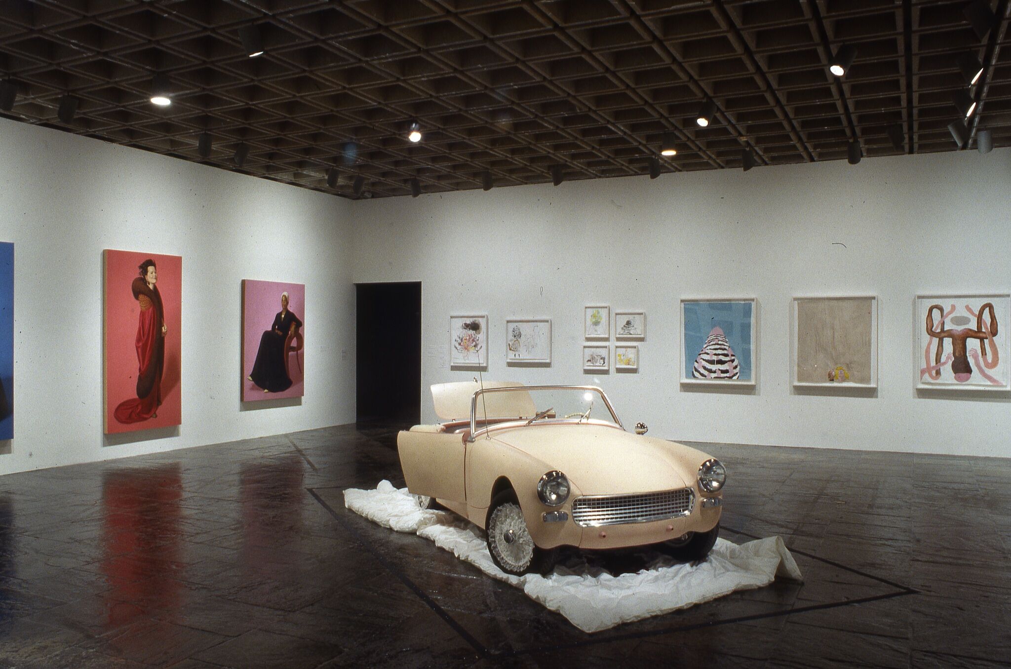 A gallery filled with works of art.