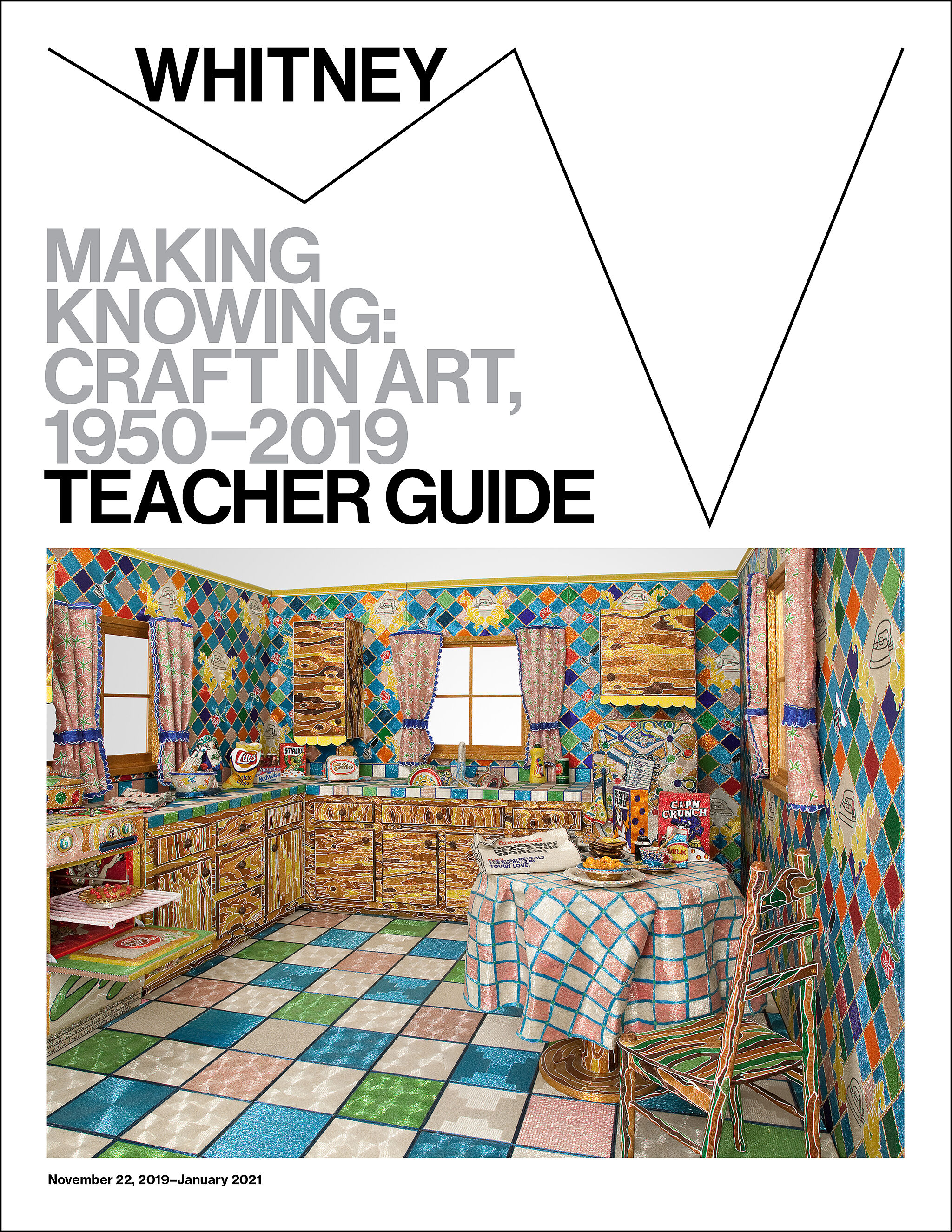 A teacher guide cover design featuring an artwork by Liza Lou.