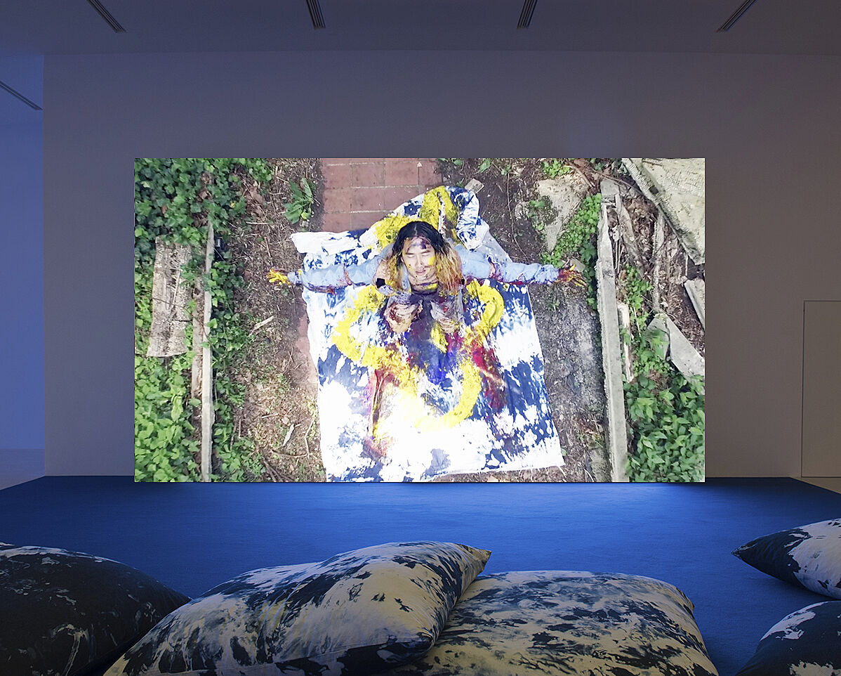 Installation view of a video artwork