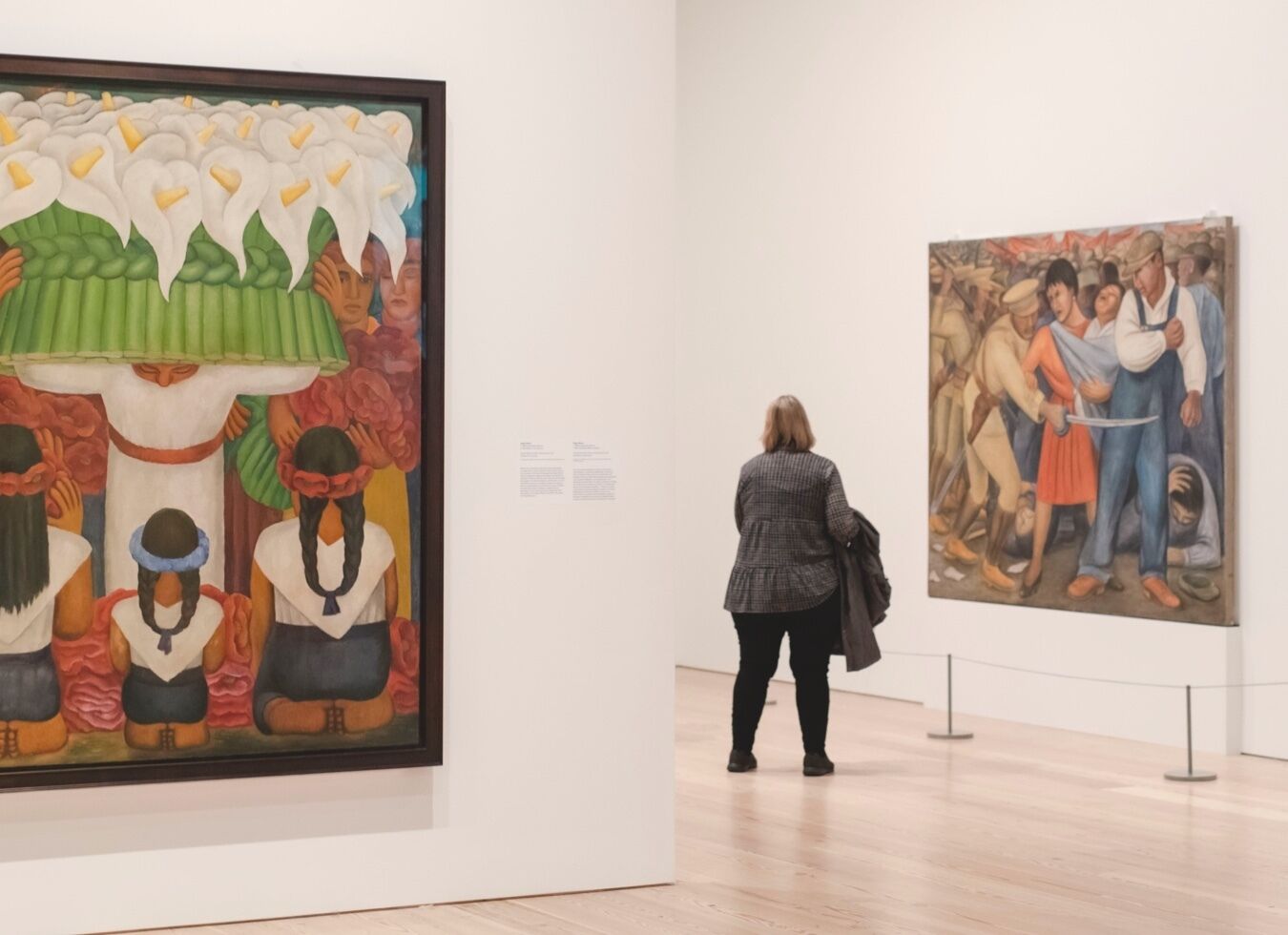 A person looking at art.