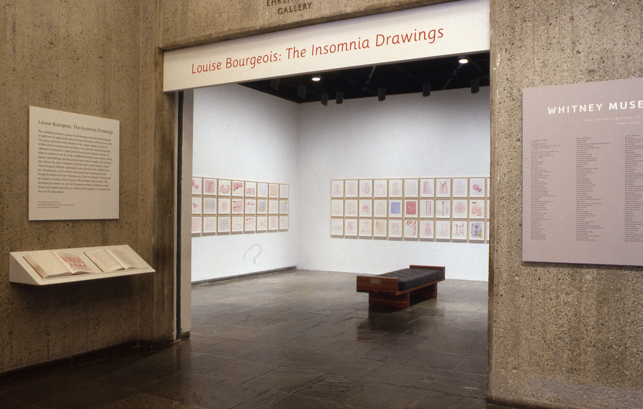 The entrance to Louise Bourgeois: The Insomnia Drawings exhibition.