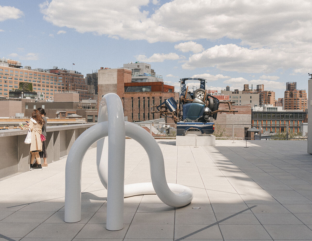 A close-up of one of the Whitney terraces overlooking the city. 