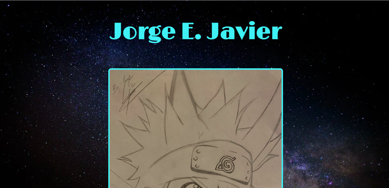 A Naruto illustration is superimposed against a galaxy background. 