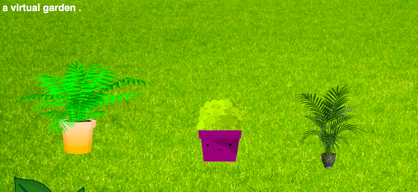 Three plants superimposed on a background of grass. 