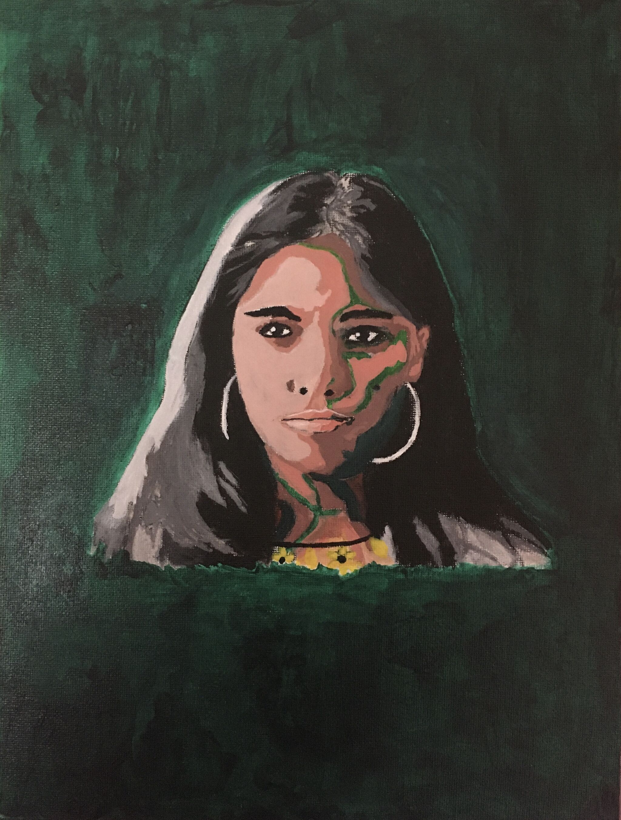 A portrait of Xiye Bastida against a dark green background.