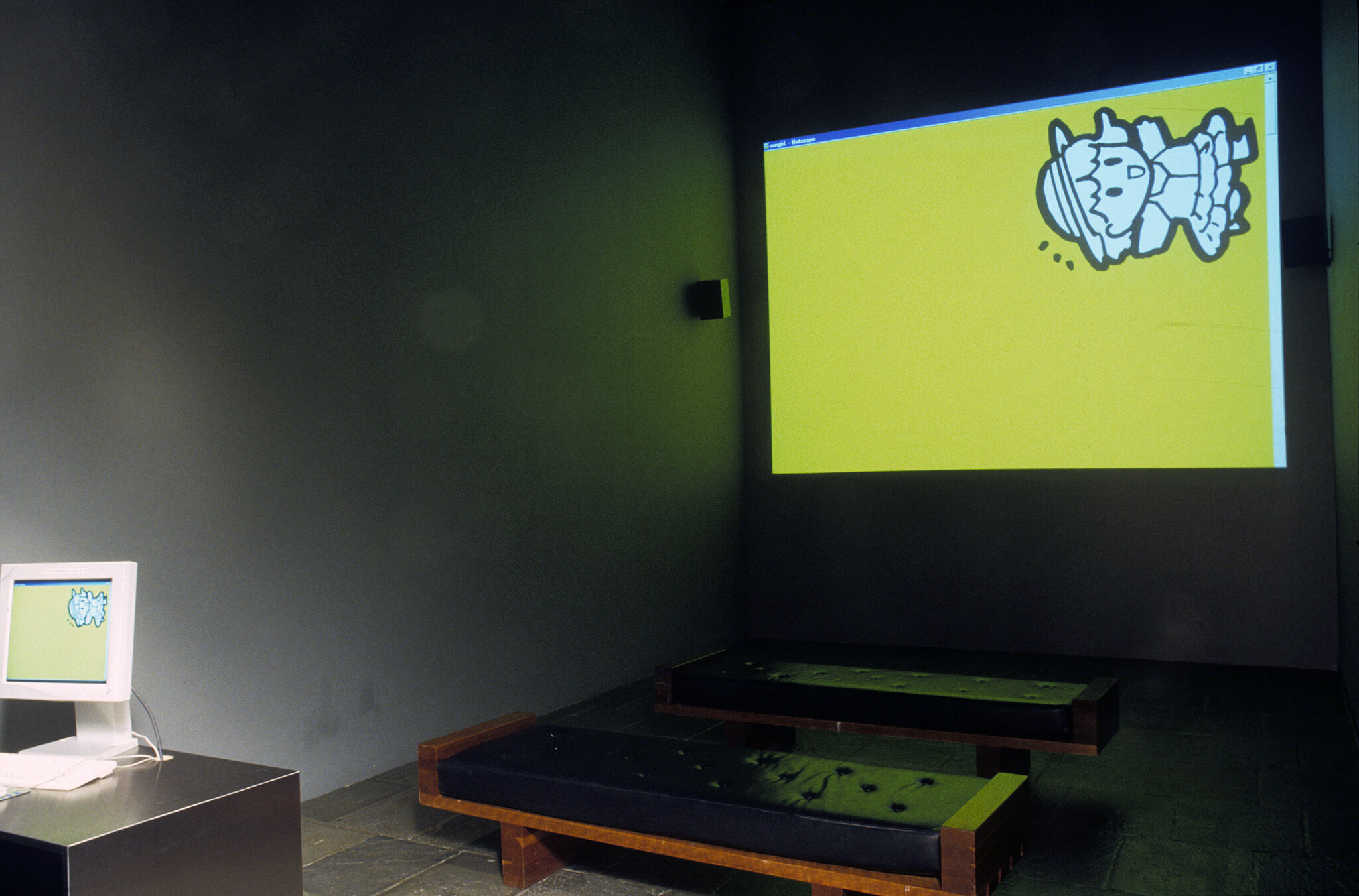 Screen projection in a gallery.