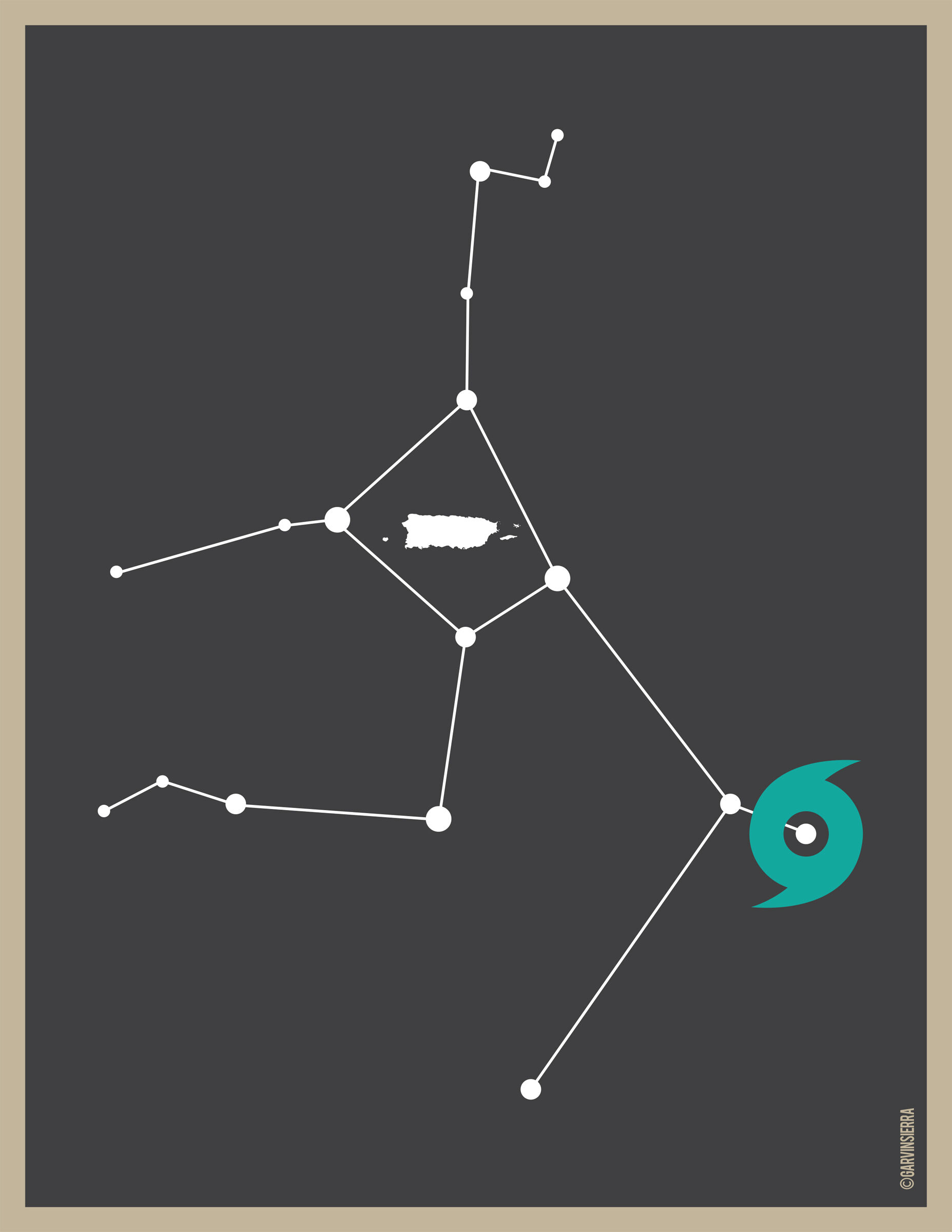 A digitally-rendered constellation against a dark gray backdrop.