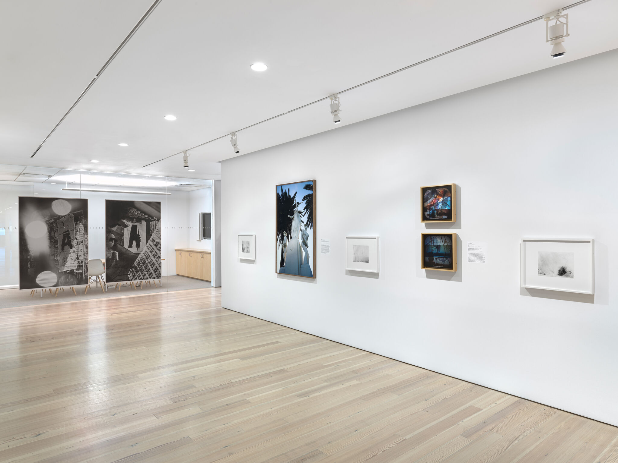Artworks in a light-filled gallery.