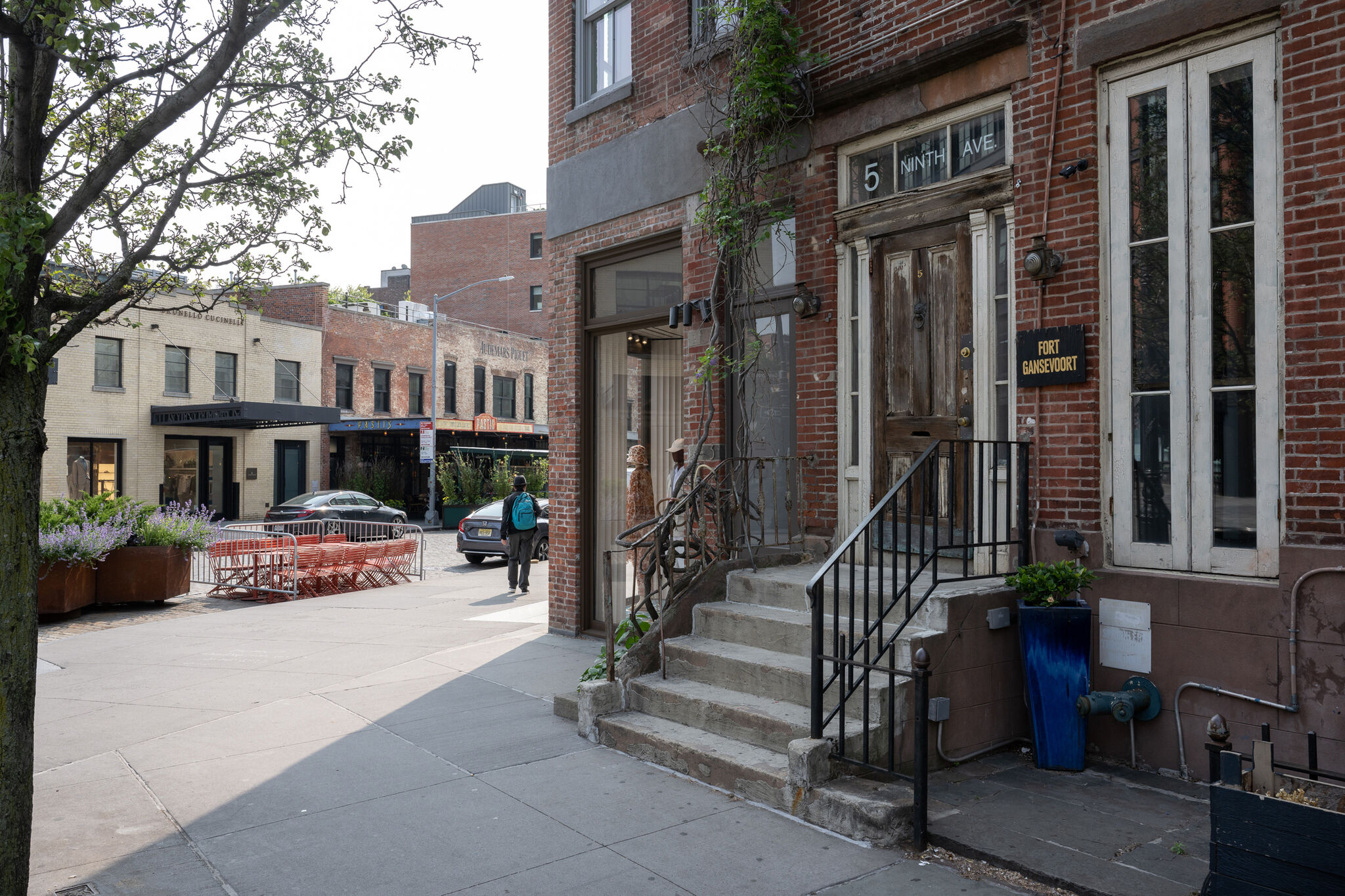 The steps leading to a brick resident.