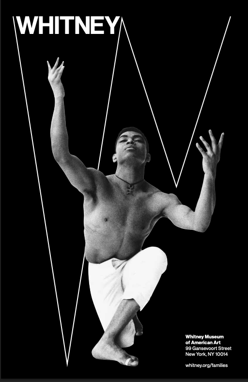 A man with white pants on reaching up in a dance pose against a black background with a white W.