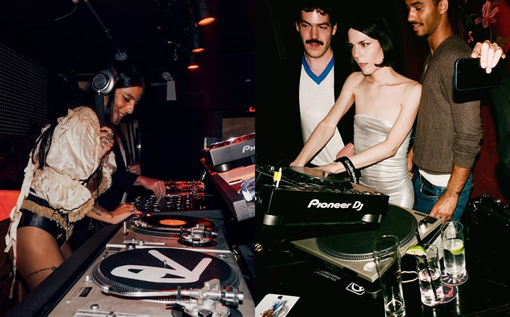 Collage of images of Kristine Barilli and Cruz Valdez performing