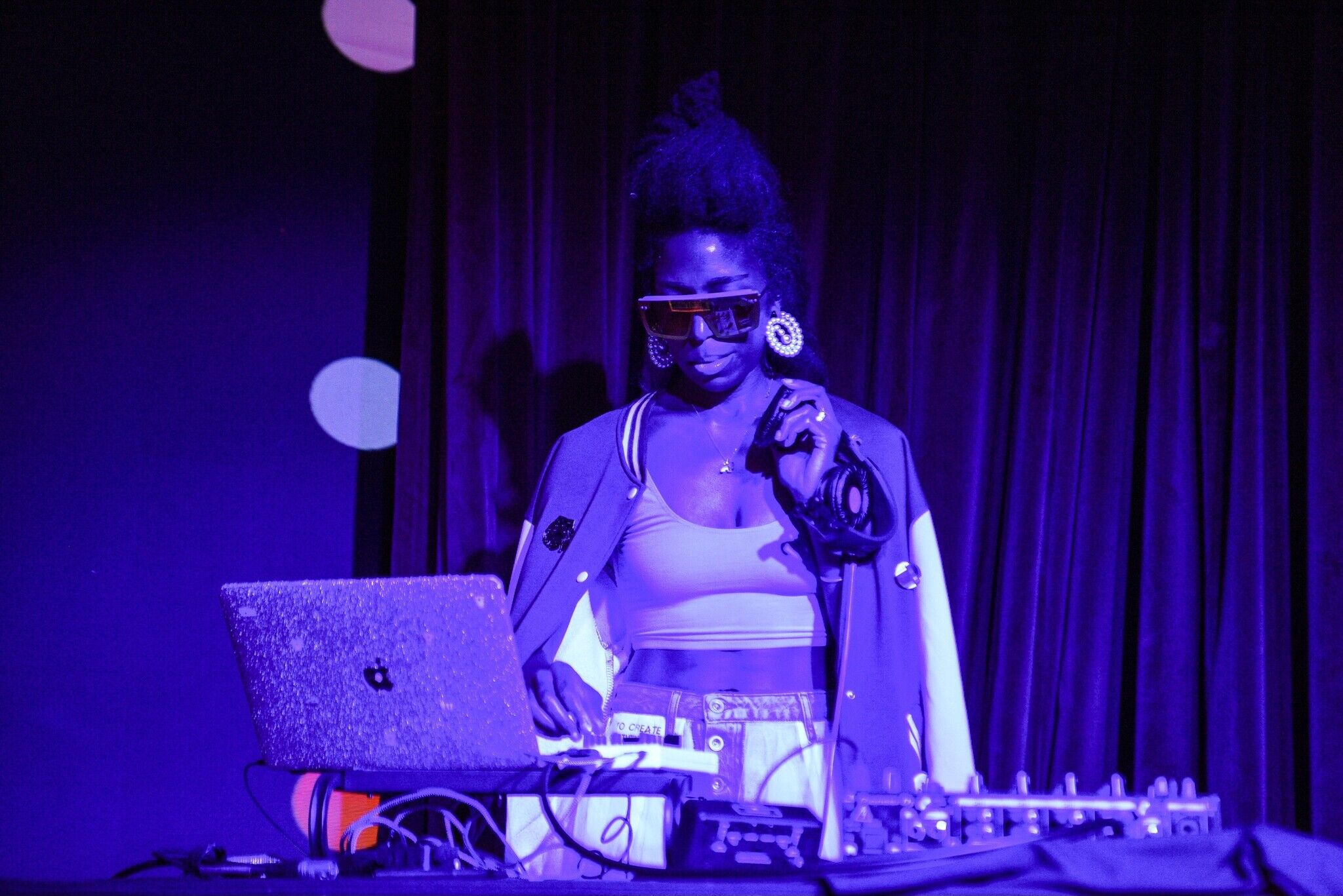 April Hunt behind the DJ booth