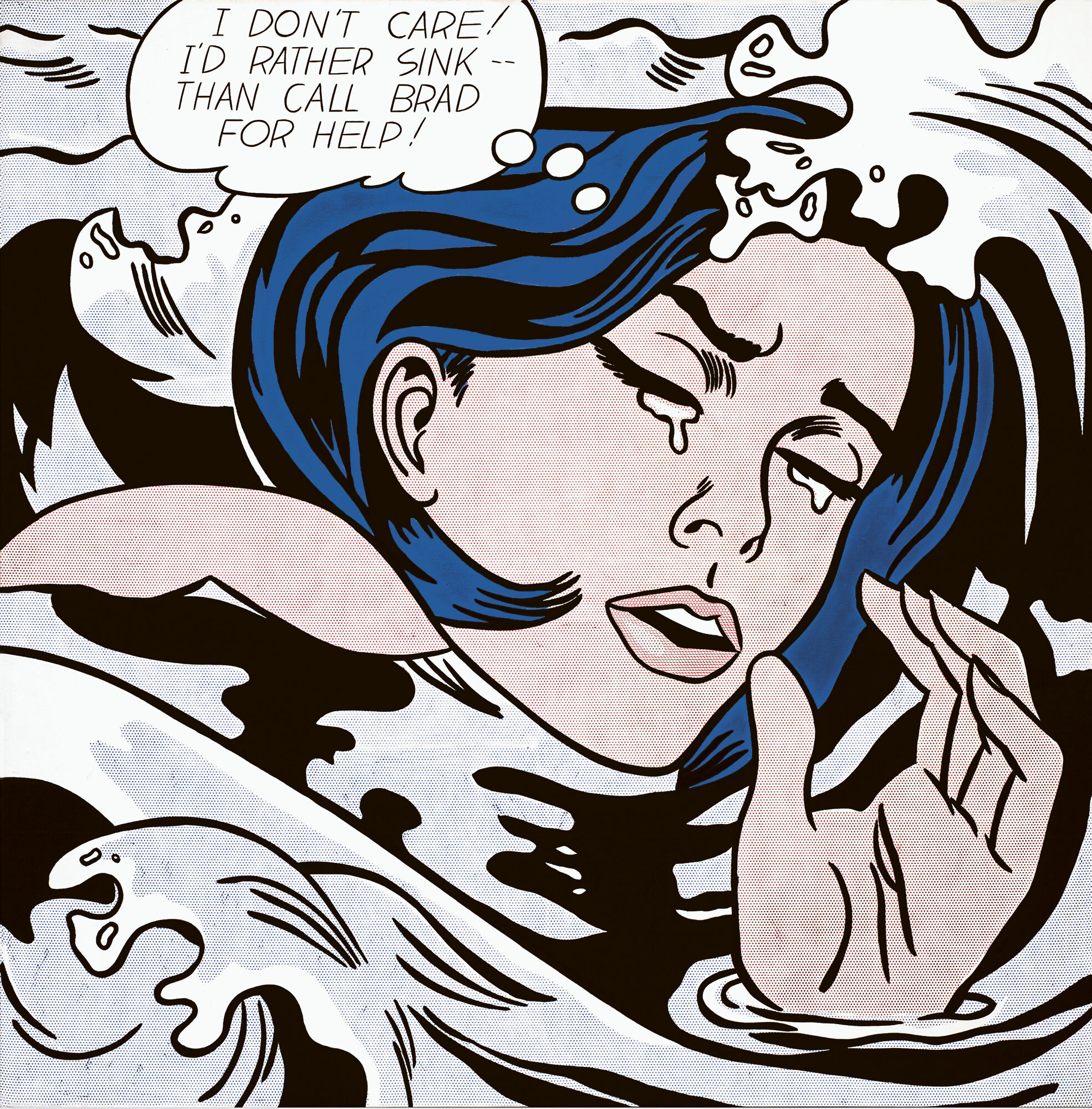 A teary woman in water says she’d rather sink than call Brad for help.