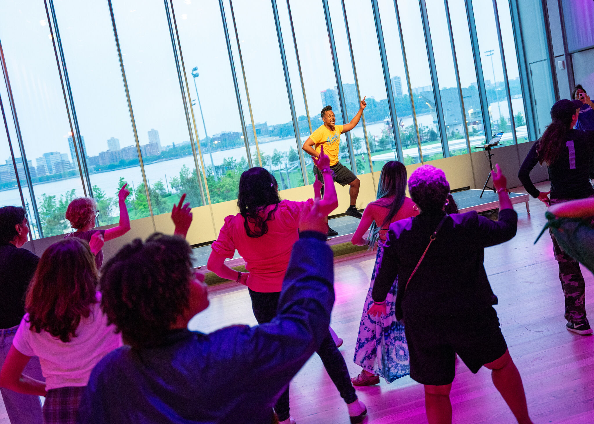 Aaron Thomas teaching a class at the Whitney Museum